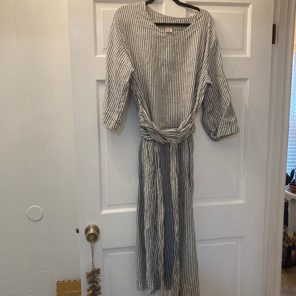 Stunning Len Ok MIDI 100% Linen Dress EUC XXXL - Picture 3 of 7